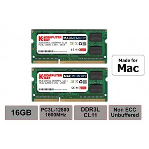 Komputerbay MACMEMORY 16GB Kit (2x8GB) DDR3L 1600MHz PC3L-12800 SODIMM