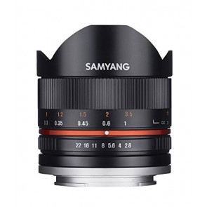 Samyang Obiettivo F2.8 II Fish Eye, Canon M, Nero, 8 mm