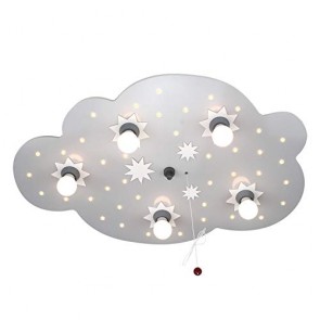 Elobra, Lampada da soffitto per bambini, a forma di nuvoletta con stel