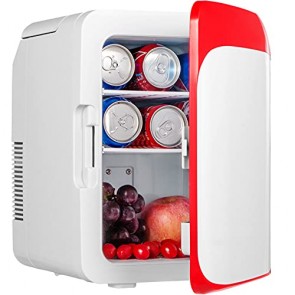 VEVOR Mini Frigo Bar, 10 Litri Rosa Scuro Mini Refrigeratore e Riscald