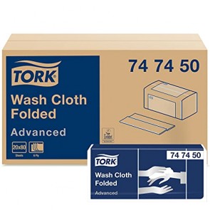 Tork Advanced Washcloth,folded,6-plywhite, 19x25 cm, H3, 1600 (20x80)/