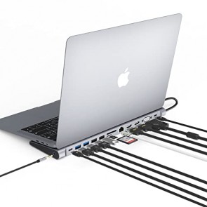 Docking Station Hub USB C per MacBook M1, 13 in 1 Triplo Display Thund