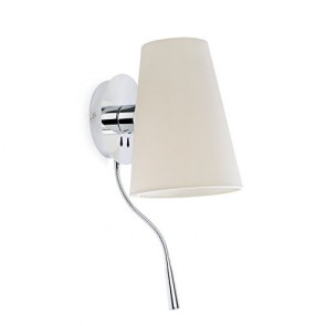 Faro 29996 - LUPE Lampada da parete cromo con lettore LED