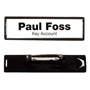 Durable 813201 67x17mm Clip-Card Name Badge with Magnet - Black (Pack 