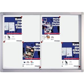 Franken Sliding glass showcase with Writing Board 8x A4 White
