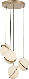 Opviq Modern Chandelier with Metal Body & Plexiglass Cap, 110 cm Heigh